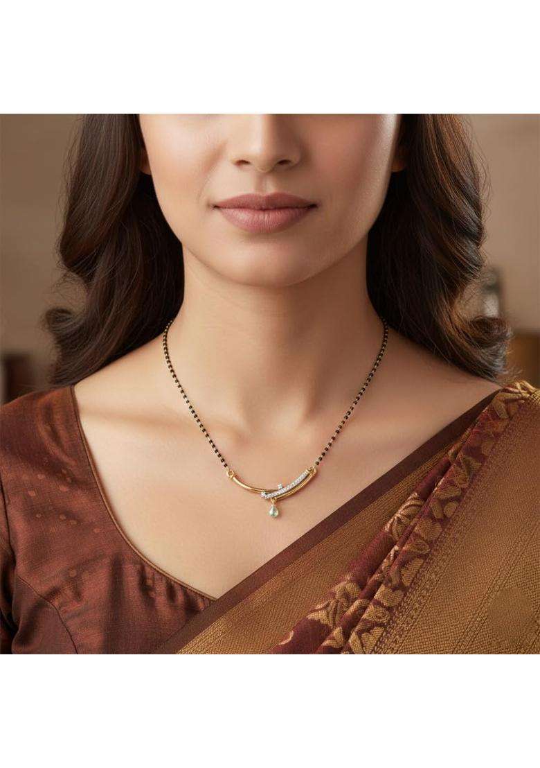 Dishis 14K 18K Yellow Gold and Diamond Mangalsutra for Women - Indya