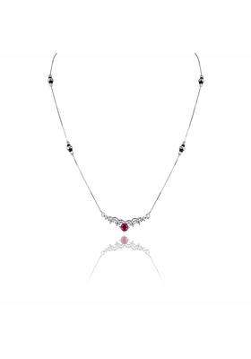 Zilgi Rose Gold and Silver Mangalsutra for Women 925 Sterling Silver CZ Diamond Pendant