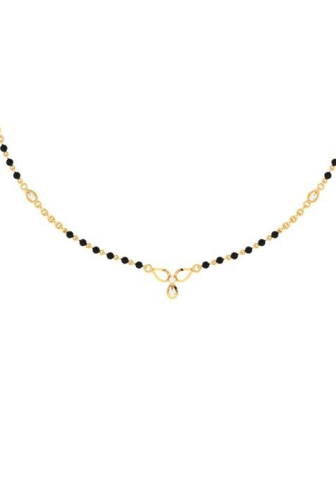 P C Chandra Jewellers 18KT 750 Yellow Gold Sleek Diamond VVS VS Mangalsutra for Women 4 Point 7 Grams