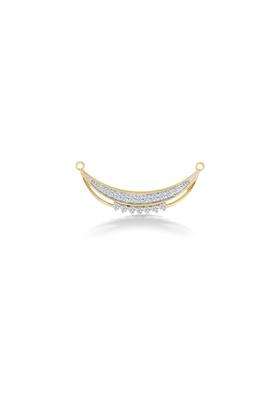 PNG Jewellers Crescent Design Diamond and Gold Tanmaniya Mangalsutra for Women