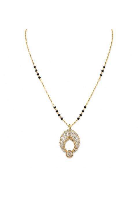 P C Chandra Jewellers 18 KT Gold Radiant Halo Convertible Diamond Mangalsutra for Women