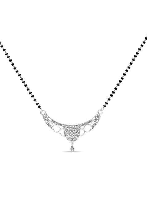 Zarkan 925 Silver Water Drop Mangalsutra 925 Silver Mangalsutra with CZ Diamonds