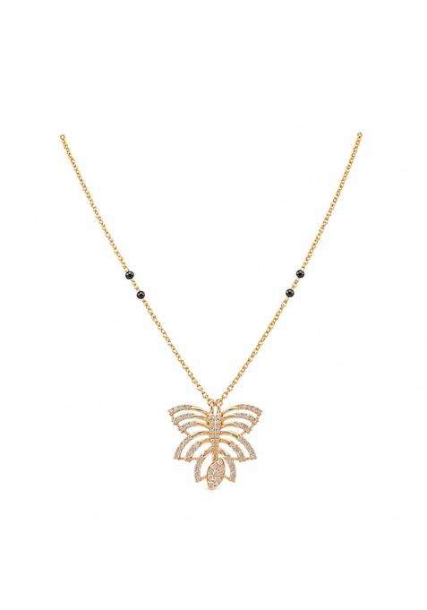 P C Chandra Jewellers 18 KT Gold Celestial Butterfly Convertible Diamond Mangalsutra for Women