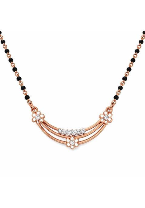 Dishis 18K 14K Rose Gold Tanmaniya Mangalsutra Pendant for Women