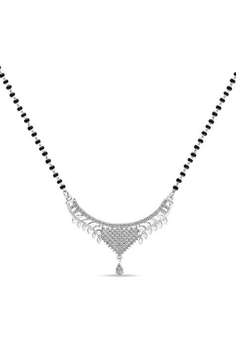 Zarkan 925 Silver Traditional Mangalsutra 925 Silver Mangalsutra with CZ Diamonds