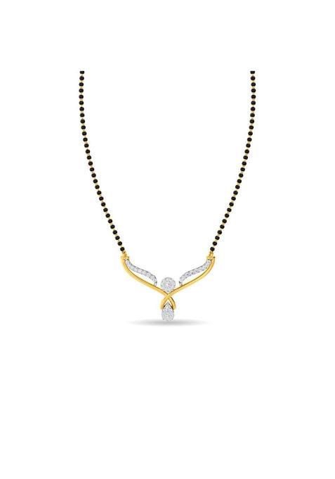 Kisna Jewels 18K BIS Hallmark Pure Yellow Gold and SI Real Diamond Mangalsutra for Women