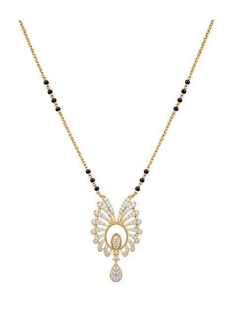 P C Chandra Jewellers 18 KT Gold Radiant Wing Convertible Diamond Mangalsutra for Women