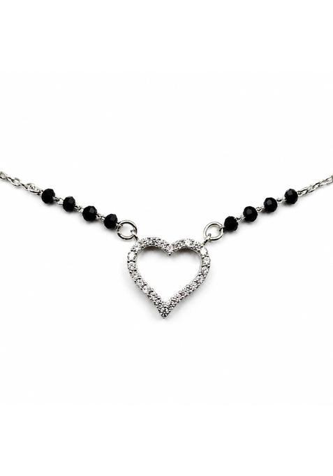 ORHU Jewel 925 Sterling Silver Heart Shape Mangalsutra for Women