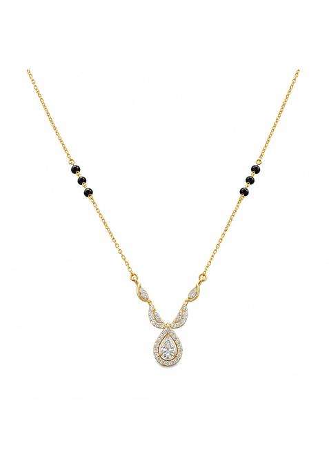 P C Chandra Jewellers 18 KT Gold Eternal Dewdrop Convertible Diamond Mangalsutra for Women
