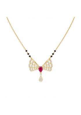 P C Chandra Jewellers 18 KT Gold Regal Bow Convertible Diamond Mangalsutra for Women