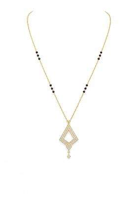 P C Chandra Jewellers 18 KT Gold Geometric Aura Convertible Diamond Mangalsutra for Women