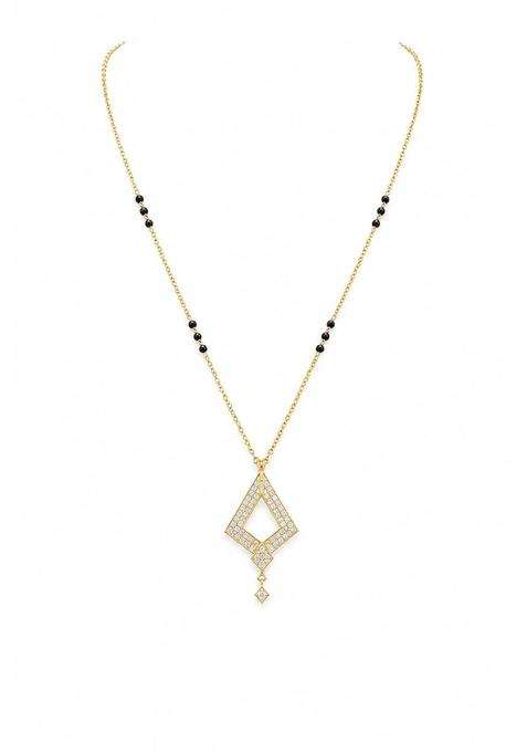 P C Chandra Jewellers 18 KT Gold Geometric Aura Convertible Diamond Mangalsutra for Women
