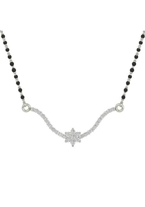 Dishis 18K 750 White Gold and Diamond Mangalsutra for Women