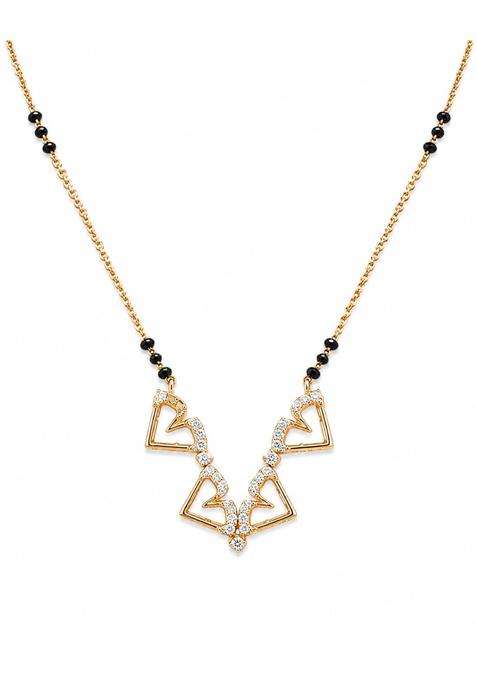 P C Chandra Jewellers 18 KT Gold Eternal Heartline Convertible Diamond Mangalsutra for Women