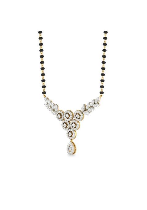 PC Jeweller the Lliama 14K 585 Yellow Gold and Diamond Mangalsutra for Her