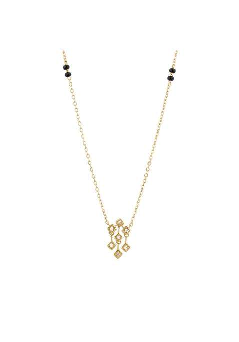 Kymee 18K Gold Vermeil Fancy Diamond Setting Mangalsutra Dainty Fine Jewelry