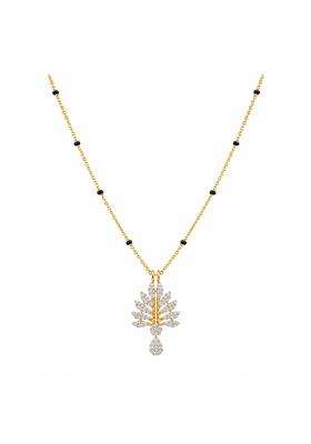 P C Chandra Jewellers 18 KT Diamond Convertible Leaf Bloom Mangalsutra for Women