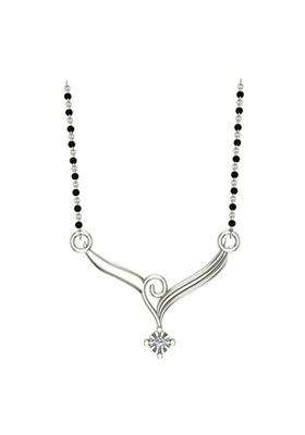 Dishis 18K 14K White Gold and Diamond Mangalsutra Pendant for Women BIS Hallmarked Gift for Wife