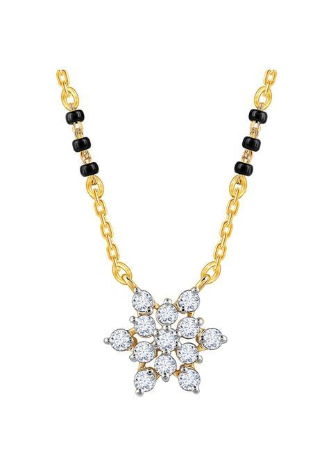 GIVA 18K Yellow Gold Shubh Aura Diamond Mangalsutra Gold Gifts for Women and Girls