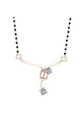 Dishis 18K 14K Rose Gold Diamond Mangalsutra Pendant for Women BIS Hallmarked Gift for Wife