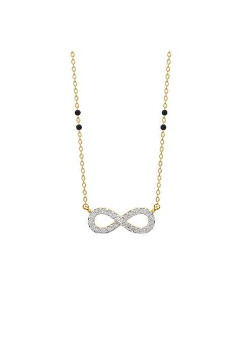 Kymee 18K Gold Vermeil Infinity Spark Diamond Mangalsutra Dainty Fine Jewelry
