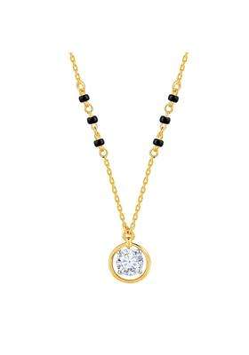 GIVA 18K Yellow Gold Parinay Solitaire Diamond Mangalsutra Gold Gifts for Women and Girls