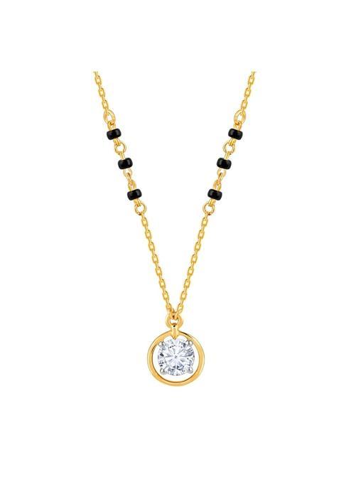 GIVA 18K Yellow Gold Parinay Solitaire Diamond Mangalsutra Gold Gifts for Women and Girls