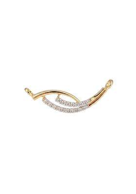 Yoou by PNG Studded Flow 0 Point 17 Ct Diamond 9KT Yellow Gold Mangalsutra Necklace for Women