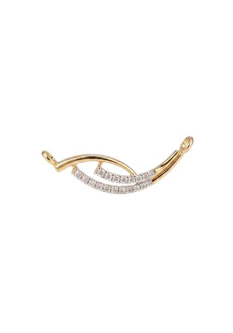 Yoou by PNG Studded Flow 0 Point 17 Ct Diamond 9KT Yellow Gold Mangalsutra Necklace for Women