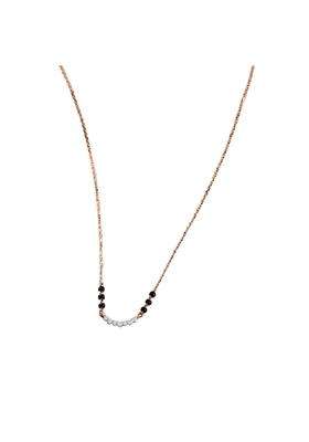 YOOU by PNG Jewellers Forever Gleam 0 Point 09 Ct Diamond 14KT Rose Gold Mangalsutra Necklace for Women