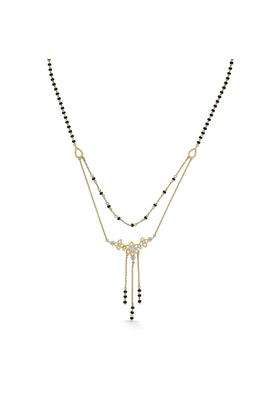 PNG Jewellers Trio Harmony Diamond and Gold Multi Layered Mangalsutra for Women