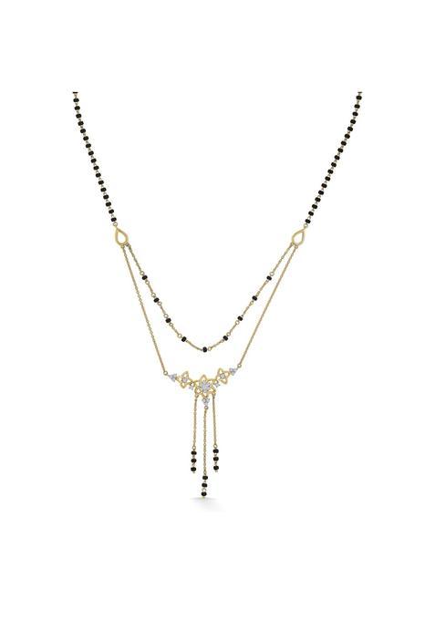 PNG Jewellers Trio Harmony Diamond and Gold Multi Layered Mangalsutra for Women