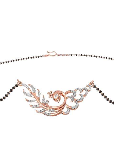 Joyalukkas 18 KT Diamond Peacock Mangalsutra Gift for Women and Girls