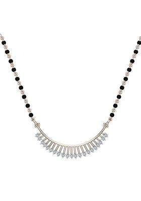 Dishis 14 18K Yellow White Rose Yellow Gold and Diamond Tanmaniya Mangalsutra for Women