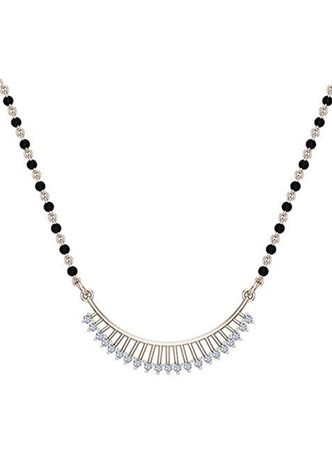 Dishis 14 18K Yellow White Rose Yellow Gold and Diamond Tanmaniya Mangalsutra for Women