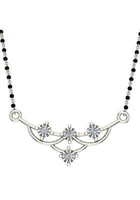 Dishis 18K 14K White Gold Diamond Mangalsutra Pendant for Women BIS Hallmarked Gift for Wife