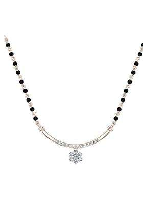 Dishis 14K BIS Hallmarked Certified Rose Gold Diamond Womens Mangalsutra