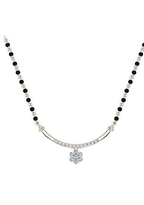 Dishis 14K BIS Hallmarked Certified Rose Gold Diamond Womens Mangalsutra