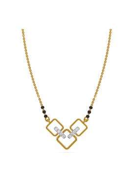 Kisna Jewels 14K BIS Hallmark Pure Yellow Gold and SI Real Diamond Mangalsutra for Women