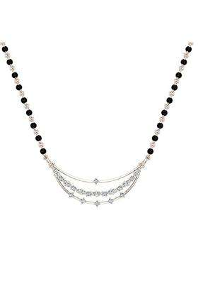 Dishis 18K BIS Hallmarked Certified Rose Gold Diamond Womens Mangalsutra Pendant