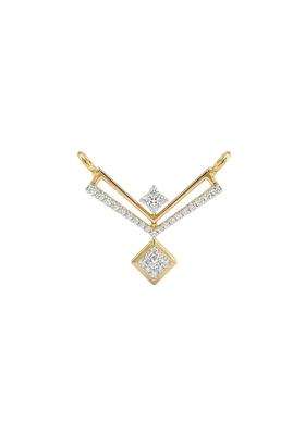 Yoou by PNG Petal Glow 0 Point 19 Ct Diamond 9KT Yellow Gold Mangalsutra Necklace for Women