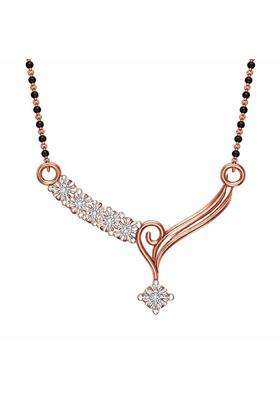 Dishis 18K 14K Rose Gold Diamond Tanmaniya Mangalsutra Pendant for Women