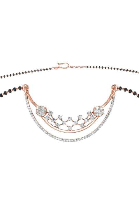 Joyalukkas 18 KT Rose Gold Diamond Mangalsutra Gift for Women and Girls