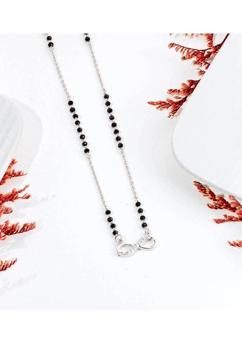 Gargi by P N Gadgil and Sons 925 Sterling Silver Infinity Shaped Mangalsutra - Indya