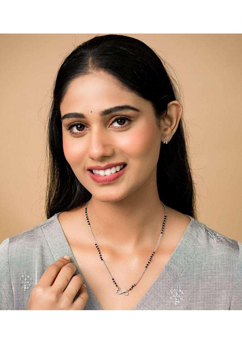 Gargi by P N Gadgil and Sons 925 Sterling Silver Infinity Shaped Mangalsutra - Indya