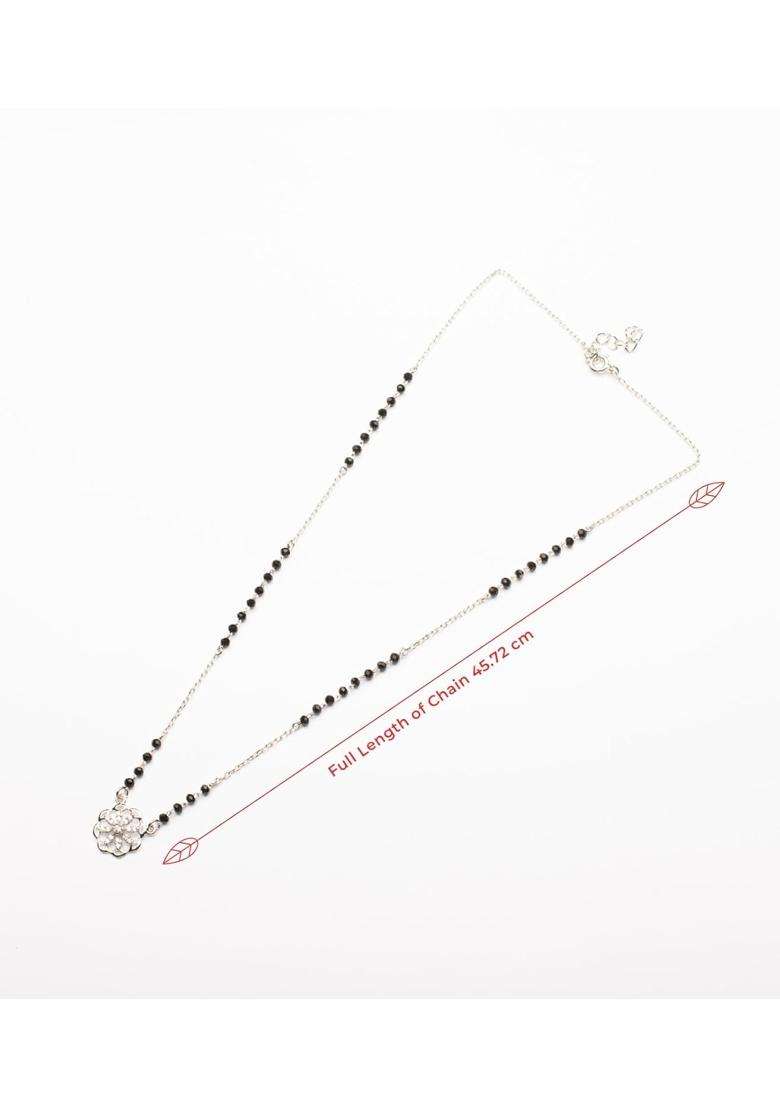Gargi by P N Gadgil and Sons 925 Sterling Silver Floral Bliss Mangalsutra - Indya