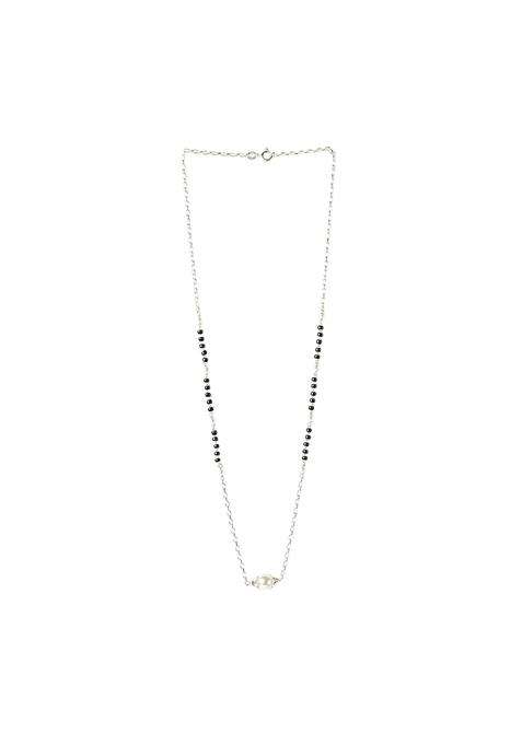 Gargi by P N Gadgil and Sons 925 Sterling Silver Double Style Chained Pearl Mangalsutra