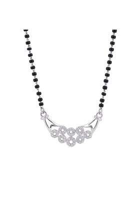 Maira 925 Sterling Silver Black Bead Anti Tarnish Hypoallergenic Rhodium Micron Plated with Wing Heart Pendant