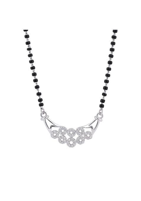 Maira 925 Sterling Silver Black Bead Anti Tarnish Hypoallergenic Rhodium Micron Plated with Wing Heart Pendant