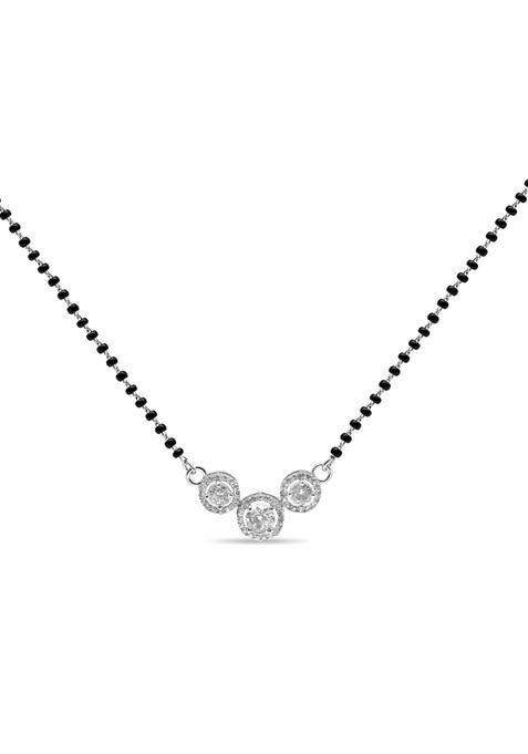 Zarkan 925 Hallmark Silver Triple Link Mangalsutra Certified and Authentic
